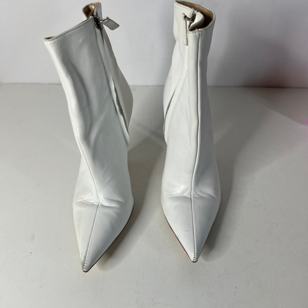 ZARA White Heeled Booties Size 37